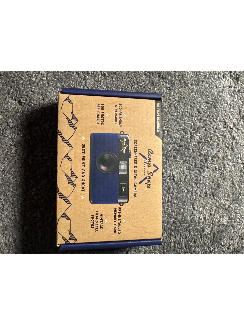 Camp Snap Screen-Free Digital Camera Blue Retro Point & Shoot Original Box